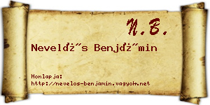 Nevelős Benjámin névjegykártya